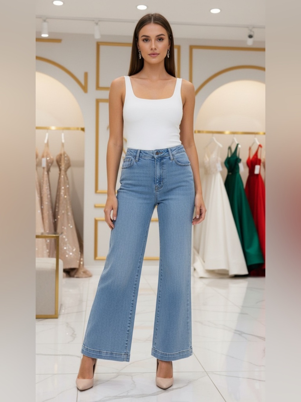 Risen Stylish Light Blue Women's Flare Jeans